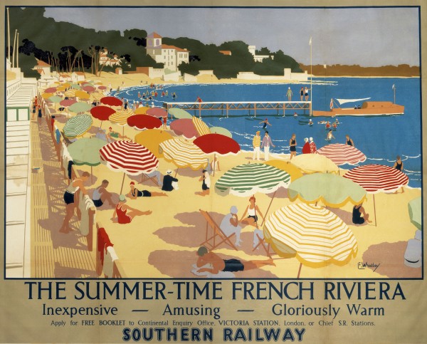 The Summertime French Riviera Southern Railway travel poster  Print